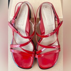 Taryn Rose Red Patent Strappy Sandals